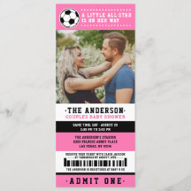 Billet de football noir rose Couples Baby shower P