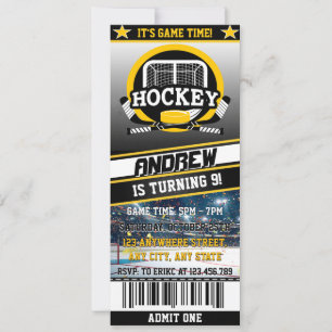 Invitation Billet de hockey numérique personnel Sports d'anni