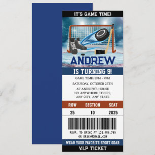 Invitation Billet de hockey personnalisé Décorations d'annive