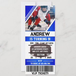 Invitation Billet de Hockey sur mesure Sports Anniversaire av