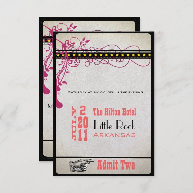 Invitation Billet de lecture RSVP (3,5 x 5) (Devant / Derrière)