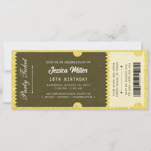 Invitation Billet de luxe élégant pour événement