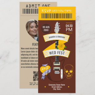 Invitation Billet de mariage Rock 'n' Roll au Whiskey de miel