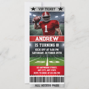 Invitation Billet de match de football américain en personne