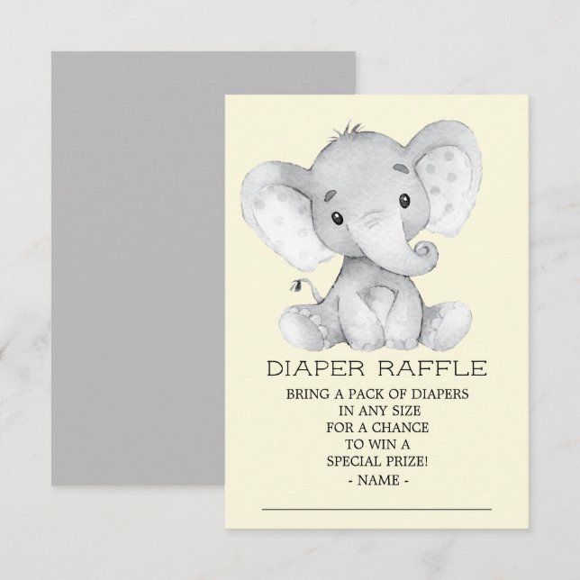 Invitation Billet de rabat à Baby shower neutre pour couches (Devant / Derrière)