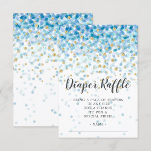 Invitation Billet de rabat au Baby shower Confetti Bleu