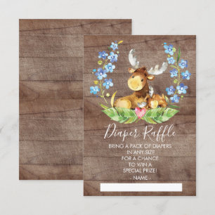 Invitation Billet de rabat au Baby shower d'orignaux de bois