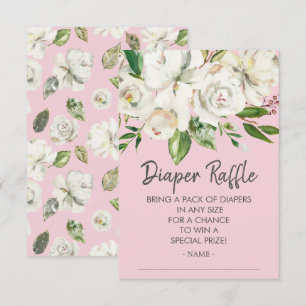 Invitation Billet de rabat Baby shower Roses blanches
