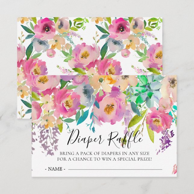 Invitation Billet de rabat Boho Floral Baby shower (Devant / Derrière)
