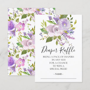 Invitation Billet de rabat de Baby shower floral Lavender