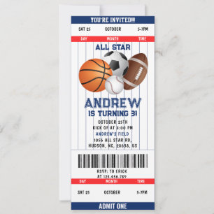 Invitation Billet de sport personnel All Star Party