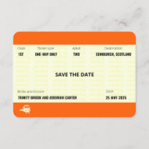 Billet de Train Inspiré | Mariage Enregistrer la D