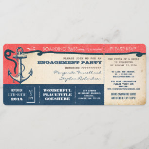 Invitation billet d'embarquement de la partie fiançale avec R
