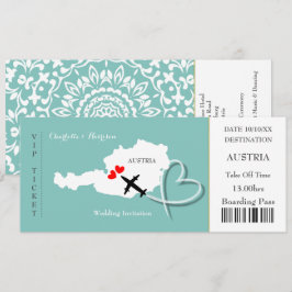Invitation Billet d'embarquement Mariage Destination Autriche