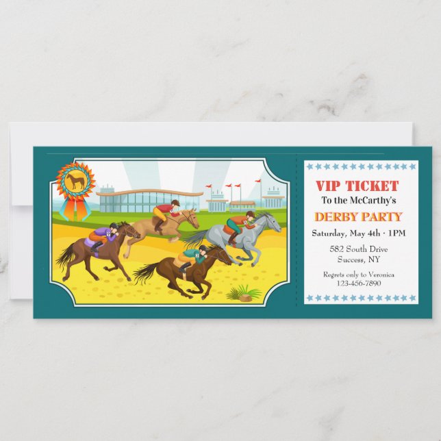 Invitation Billet Derby Party (Devant)