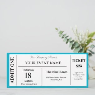Invitation Billet d'événement personnalisé, Billet de concert