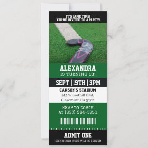 Invitation Billet d'Hockey sur Gazon pour Anniversaire