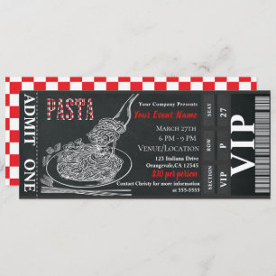 Invitation Billet Dîner Pâte Chalk VIP Rustic Dinner Party