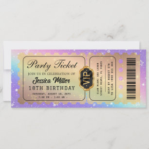 Invitation Billet élégant VIP Or pour l'événement