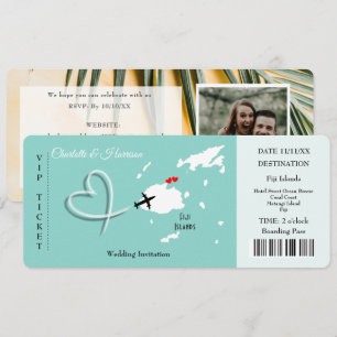 Invitation Billet Fidji Mariage Destination