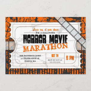Invitation Billet film Halloween Horreur Movie Party