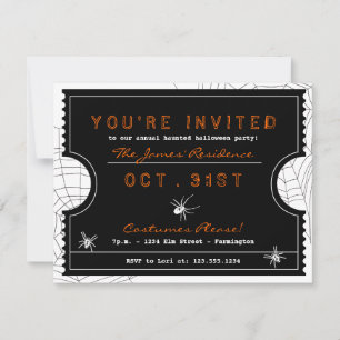 Invitation Billet Halloween avec l'invitation de Spider Web P