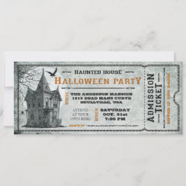 Invitation Billet II de partie de Halloween hanté par cru de