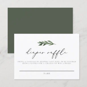 Invitation Billet LANA-Minimaliste Boho Green Diaper