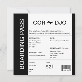 Invitation Billet Mariage de Pass d'embarquement pour les voy