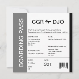 Invitation Billet Mariage de Pass d'embarquement pour les voy