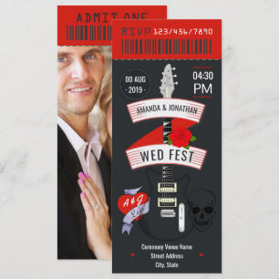 Invitation Billet Mariage Rock et Roll