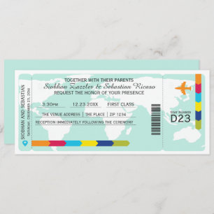 Invitation Billet Mariage World Travel Boarding Pass