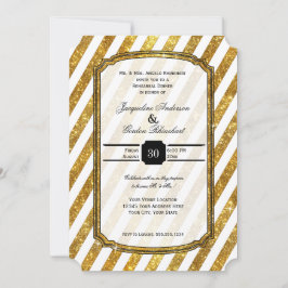 Invitation Billet Parties scintillant Or Faux Repas Répétitio