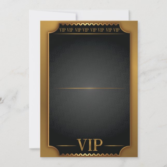 Invitation BILLET PASS VIP OR D'INVITATION D'ANNIVERSAIRE Vie (Devant)