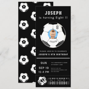Invitation Billet photo personnalisé de l'événement Soccer An