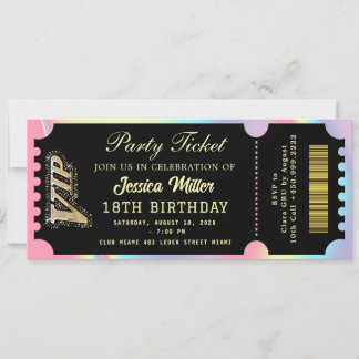 Invitation Billet pour la soirée Black & Gold