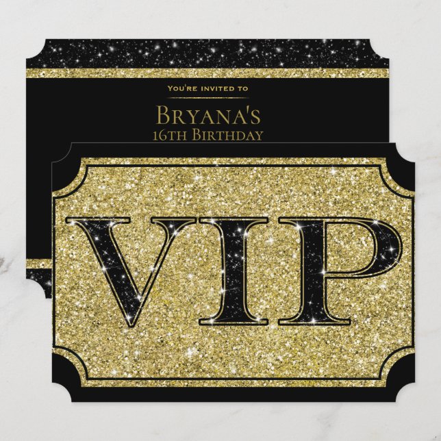 Invitation Billet pour l'événement de la soirée VIP Glitter G (Devant / Derrière)