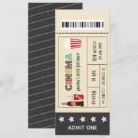 Billet pour une soirée cinéma rétro d'anniversaire