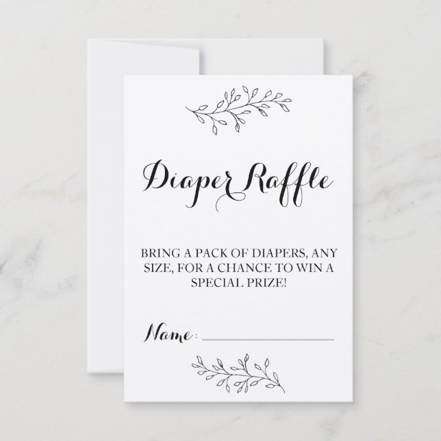 Invitation Billet Raffle de couche Baby shower Kraft rustique (Devant)