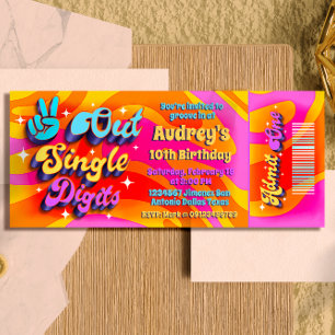 Invitation Billet Unique Dix Ans Peace Out