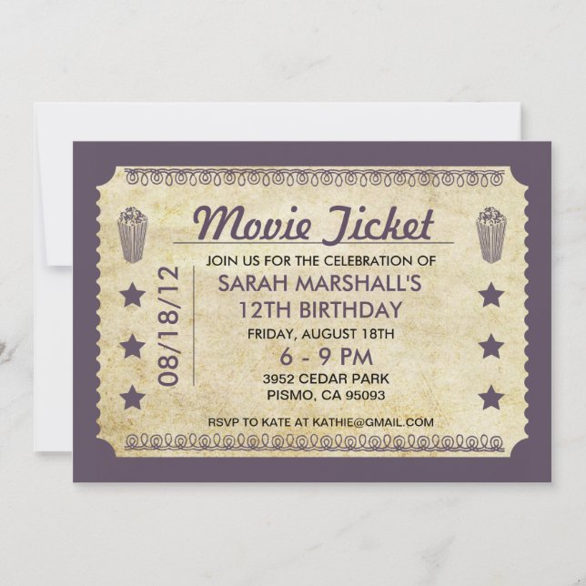 Invitation Billet vidéo (Devant)