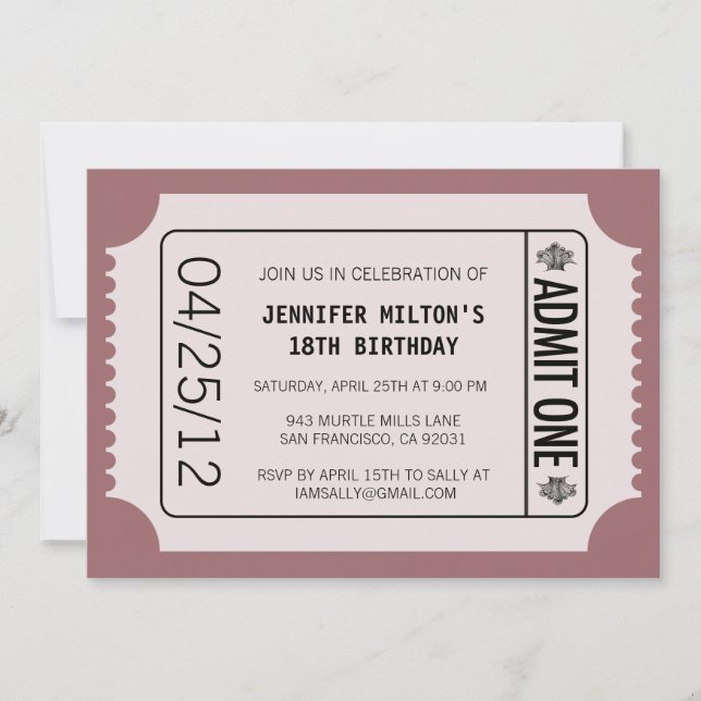 Invitation Billet vidéo (Devant)