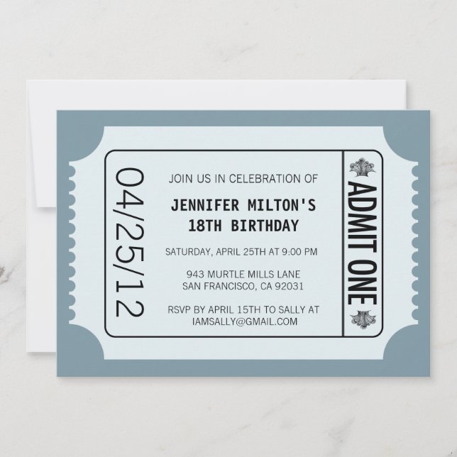 Invitation Billet vidéo (Devant)