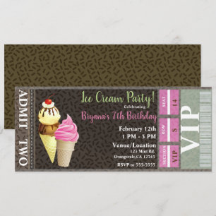 Invitation Billet VIP Anniversaire Fête de Glace