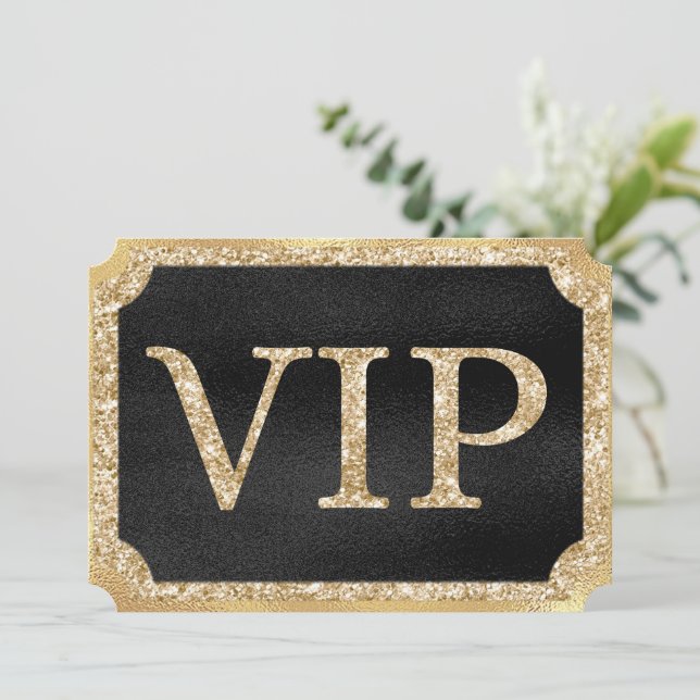 Invitation Billet VIP Black and Gold (Debout devant)