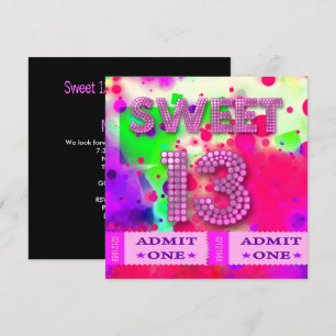 Invitation Billets amusants pour 13e anniversaire doux 13