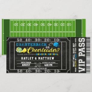 Invitation Billets de football Quarterback ou Pom-pom girl bé