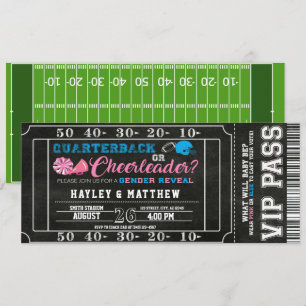Invitation Billets de football Quarterback ou Pom-pom girl bé