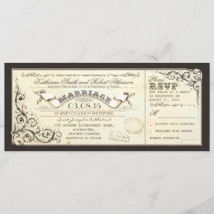 Invitation billets de mariage vintage avec élégance