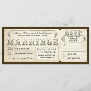 Invitation billets de mariage vintage & RSVP